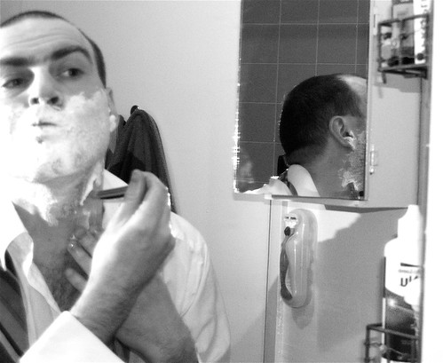 Self-Portrait Shaving
