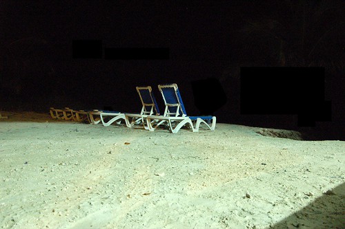 Lonely chair at night