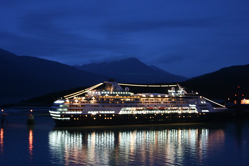 Cruise ships at dusk