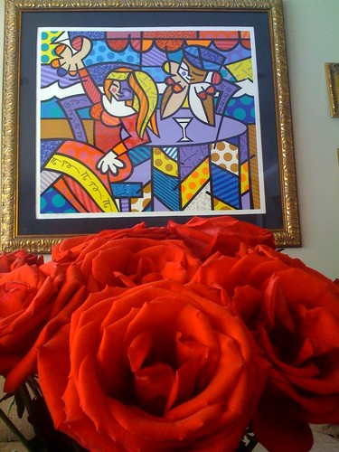Britto with Red Roses